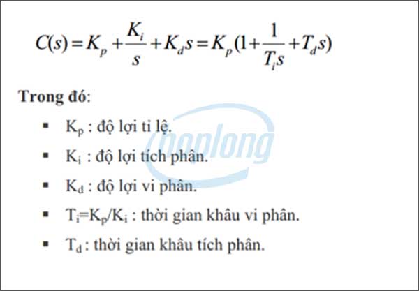 Công thức tính toán của bộ điều khiển PID