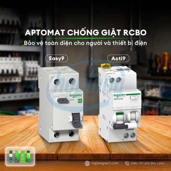 RCBO tích hợp chức năng 3 trong 1 - chống rò, quá tải, ngắn mạch, bảo vệ riêng từng mạch.