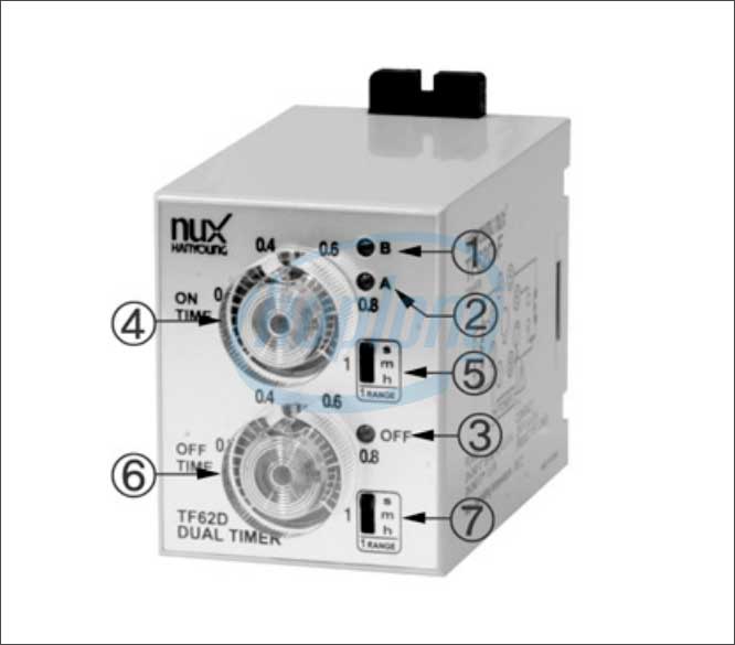 Cấu tạo của bộ đặt thời gian Analog TF62D Series Hanyoung