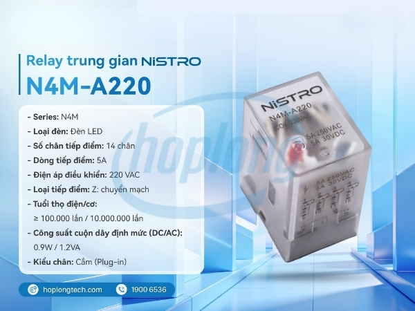 Thông số kỹ thuật relay trung gian N4M-A220 NiSTRO