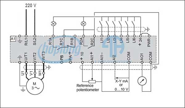 Sơ đồ đấu nối biến tần ATV320 Schneider 