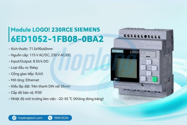 Tổng quan Module LOGO! 230RCE Siemens 6ED1052-1FB08-0BA2 trong tự động hóa công nghiệp