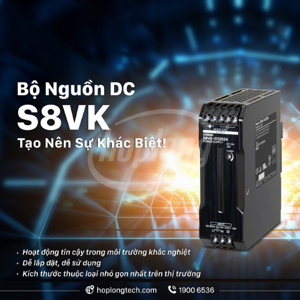 OMRON S8VK-C Series có thiết kế gọn nhẹ và chống rung động cao.