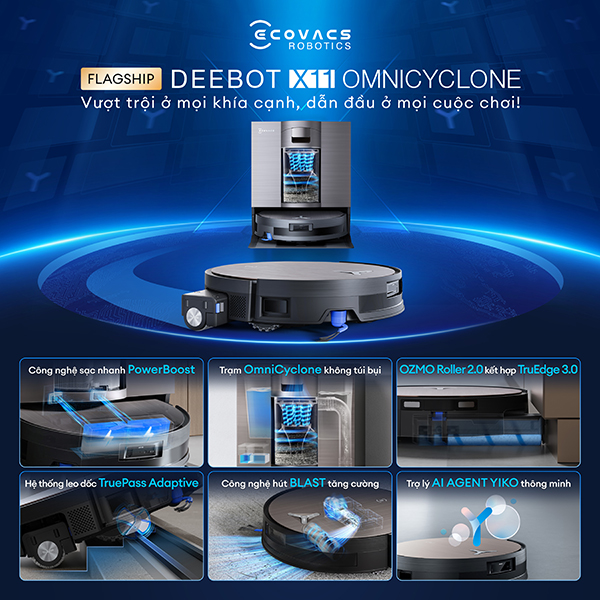 DEEBOT X11 OmniCyclone định nghĩa lại sự hoàn hảo.