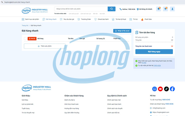Quy trình đặt hàng trên hoplongtech.com đơn giản, nhanh chóng.