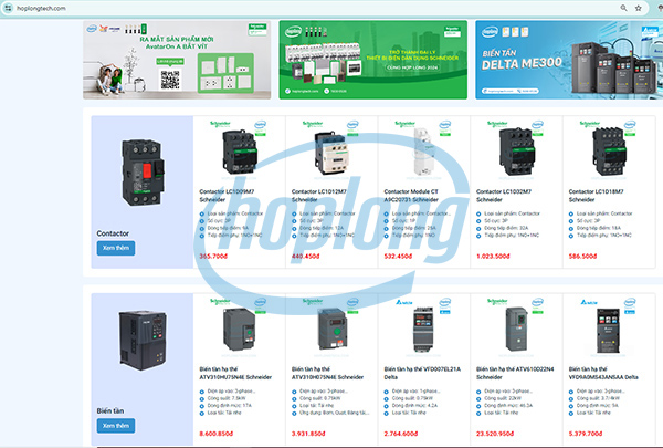 Hợp Long phân phối hàng ngàn sản phẩm chính hãng đến từ các thương hiệu nổi tiếng thế giới như Schneider, Autonics, Omron, Hanyoung, LS, Delta,...