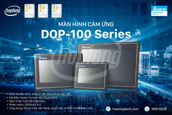 Màn hình HMI Delta DOP-100 Series nổi bật với cấu hình mạnh mẽ.