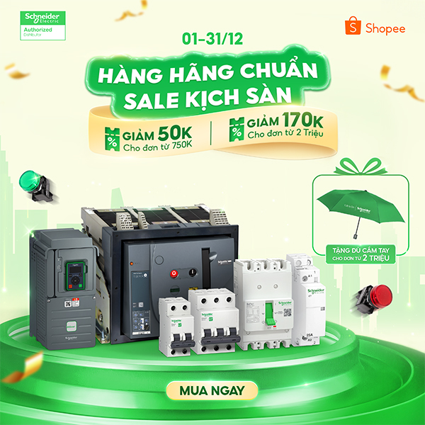 Hợp Long sale khủng thiết bị Schneider Electric chính hãng trên Shopee.