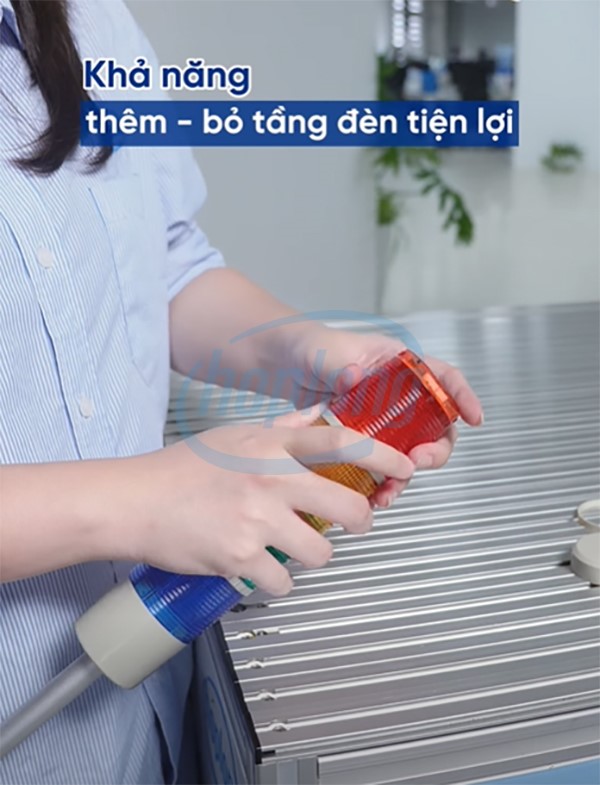 Đèn tháp GIGA Electric cho phép người dùng thêm hoặc bỏ bớt tầng đèn một cách vô cùng tiện lợi.